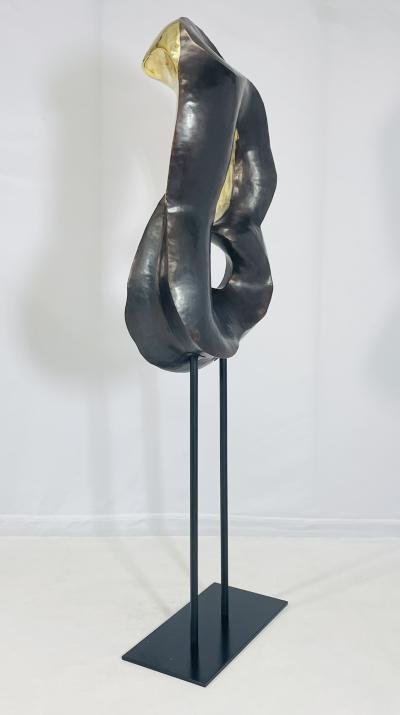 One of a Kind Figurative Floor Sculpture in Solid Brass USA 21st Century
