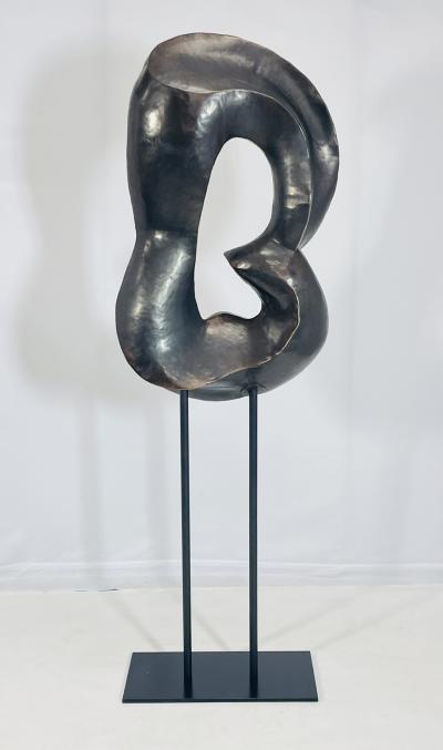 One of a Kind Figurative Floor Sculpture in Solid Brass USA 21st Century