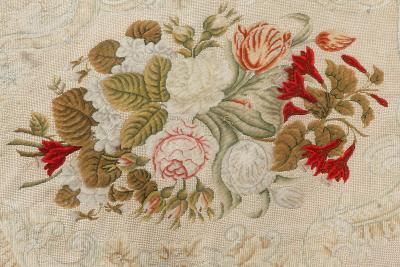 One of a kind Antique Floral Needlework Carpet