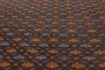 One of a kind Antique Indian Blue Gold Beige Red Handmade Wool Rug