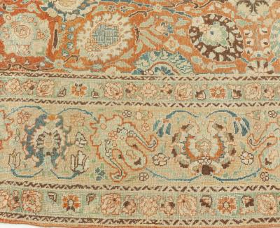 One of a kind Antique Persian Tabriz Botanic Rug