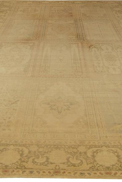 One of a kind Antique Turkish Brown Abstract Botanic Rug