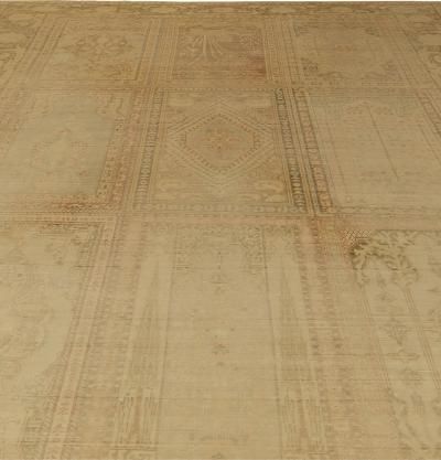 One of a kind Antique Turkish Brown Abstract Botanic Rug