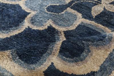One of a kind Chinese Blue Floral Runner Fragment 