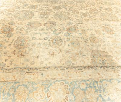One of a kind Extra Large Antique Persian Kirman Botanic Handmade Wool Rug