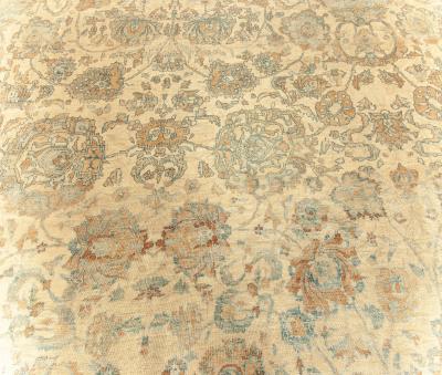 One of a kind Extra Large Antique Persian Kirman Botanic Handmade Wool Rug