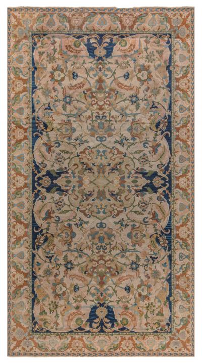 One of a kind Indian Bold Botanic Handmade Wool Rug