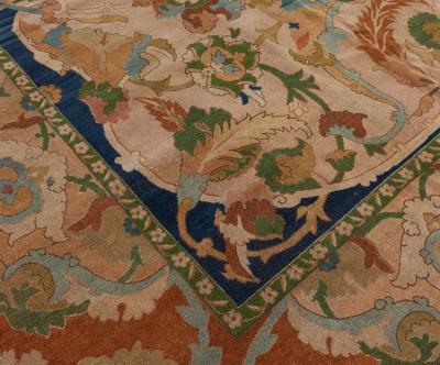 One of a kind Indian Bold Botanic Handmade Wool Rug