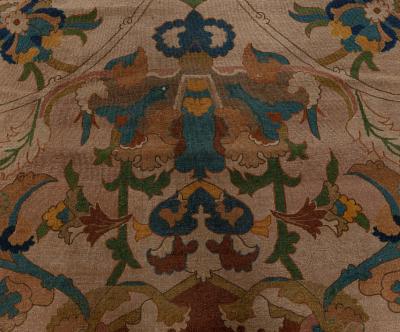 One of a kind Indian Bold Botanic Handmade Wool Rug