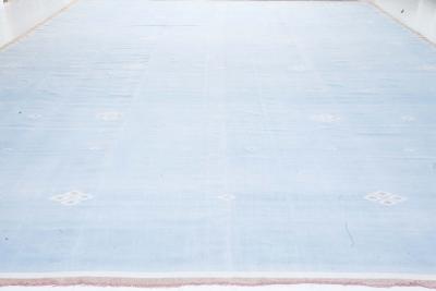 One of a kind Indian Dhurrie Rug in Shades of Beige Blue and Brown