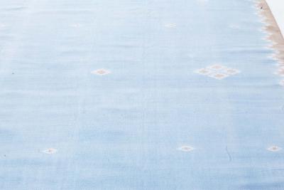 One of a kind Indian Dhurrie Rug in Shades of Beige Blue and Brown