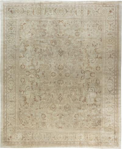 One of a kind Large Antique Indian Amritsar Botanic Handmade Wool Rug