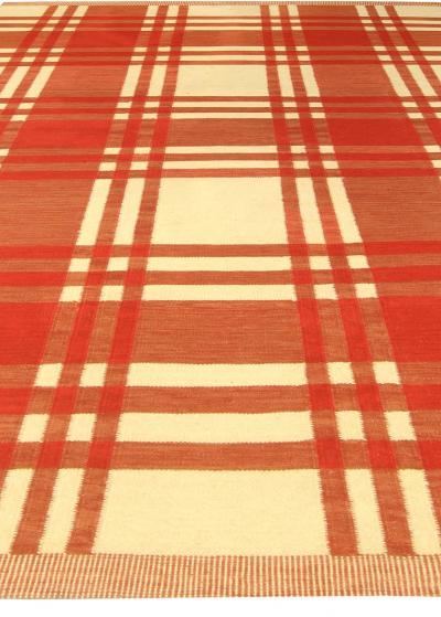 One of a kind Mid 20th century Swedish Red Handmade Wool Rug