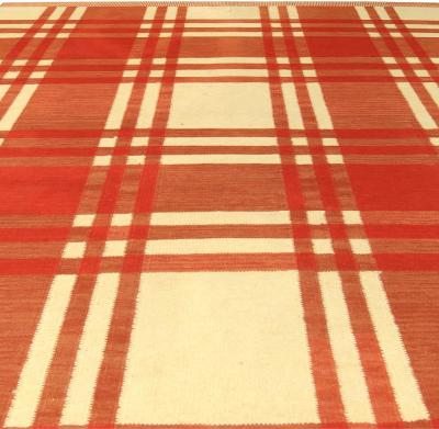 One of a kind Mid 20th century Swedish Red Handmade Wool Rug