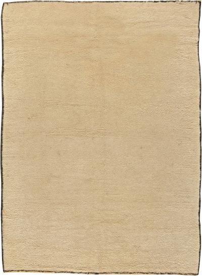 One of a kind Mid 20th century Tribal Beige Handwoven Moroccan Rug