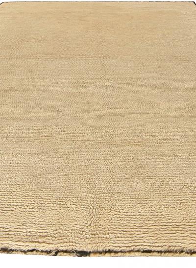 One of a kind Mid 20th century Tribal Beige Handwoven Moroccan Rug