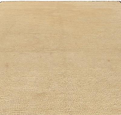 One of a kind Mid 20th century Tribal Beige Handwoven Moroccan Rug