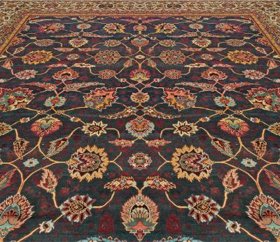One of a kind Oversized Antique Indian Amritsar Handmade Wool Rug