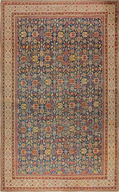One of a kind Oversized Antique North Indian Handmade Wool Carpet