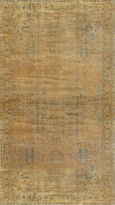 One of a kind Oversized Antique North Indian Handmade Wool Rug