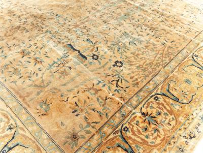 One of a kind Oversized Antique North Indian Handmade Wool Rug