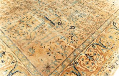 One of a kind Oversized Antique North Indian Handmade Wool Rug