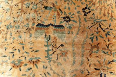 One of a kind Oversized Antique North Indian Handmade Wool Rug