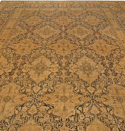 One of a kind Oversized Antique Persian Kirman Handmade Wool Rug
