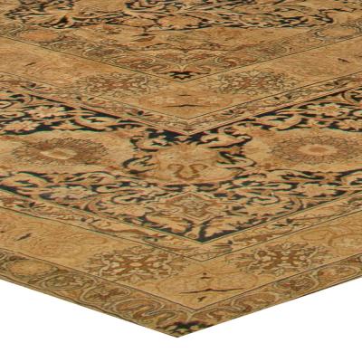One of a kind Oversized Antique Persian Kirman Handmade Wool Rug