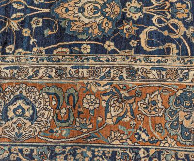 One of a kind Oversized Vintage Persian Tabriz Handmade Wool Rug