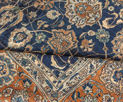 One of a kind Oversized Vintage Persian Tabriz Handmade Wool Rug