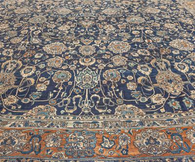 One of a kind Oversized Vintage Persian Tabriz Handmade Wool Rug