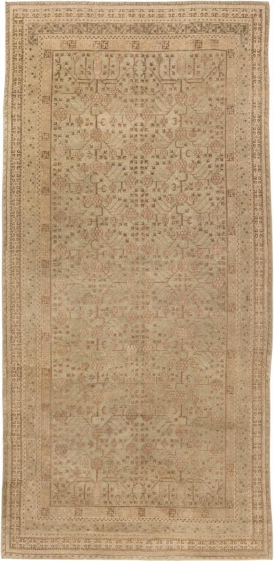 One of a kind Samarkand Botanic Handmade Wool Rug