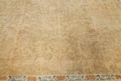 One of a kind Vintage Chinese Botanic Design Rug Size Adjusted 