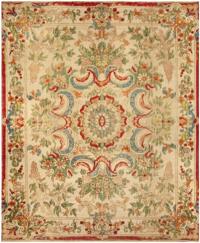 One of a kind Vintage European Silk Table Carpet