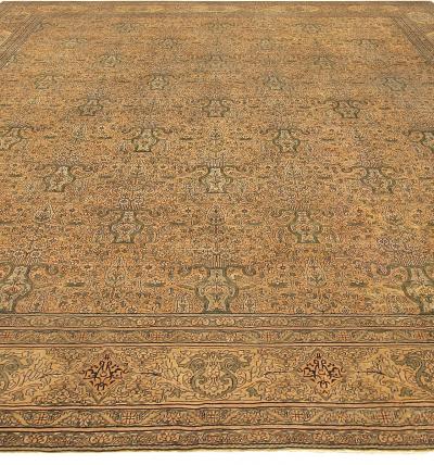 One of a kind Vintage Indian Botanic Handmade Wool Carpet