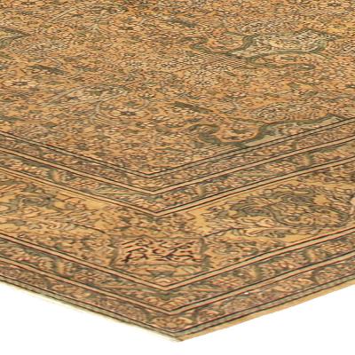 One of a kind Vintage Indian Botanic Handmade Wool Carpet