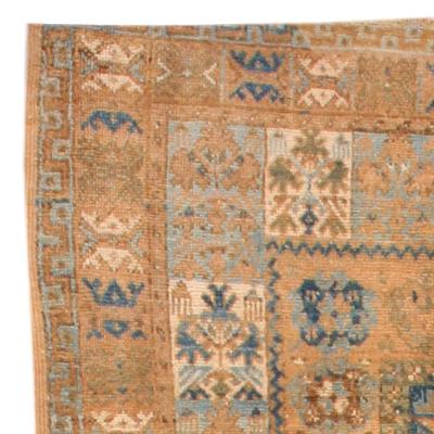 One of a kind Vintage Moroccan Orange Blue Handmade Carpet