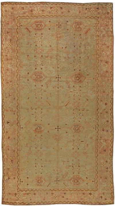 One of a kind Vintage Turkish Oushak Handwoven Wool Rug