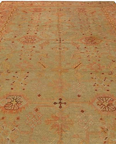 One of a kind Vintage Turkish Oushak Handwoven Wool Rug