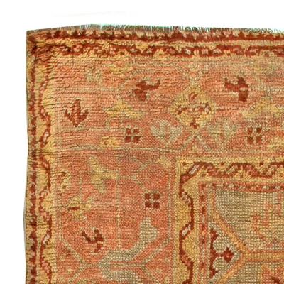 One of a kind Vintage Turkish Oushak Handwoven Wool Rug