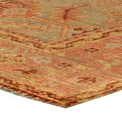One of a kind Vintage Turkish Oushak Handwoven Wool Rug