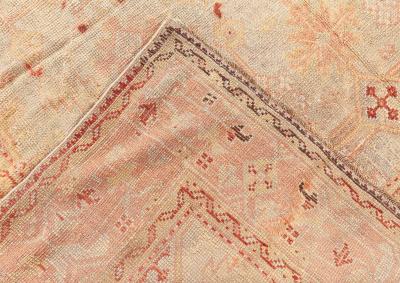 One of a kind Vintage Turkish Oushak Handwoven Wool Rug