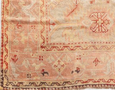 One of a kind Vintage Turkish Oushak Handwoven Wool Rug