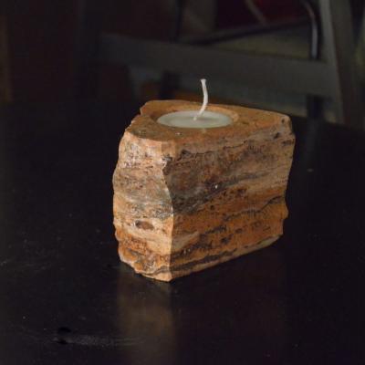 Onyx Candle Holder in Triangular Shape