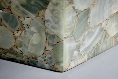 Onyx Table with Floral Stone Mosaic