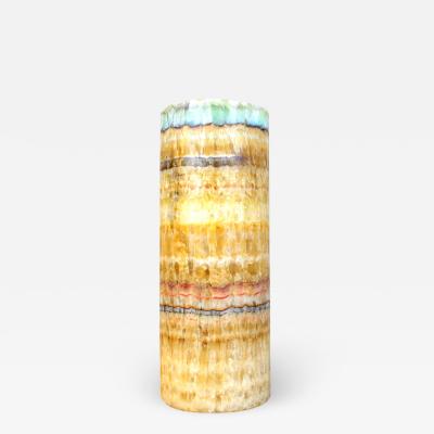 Onyx and Marble Industries Ambient multi layered Onyx Lamp with rare blue green top ring