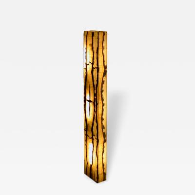 Onyx and Marble Industries Rectangular base New Tower shaped Onyx Floor Lamp Mexico 60 H x 10 L x 4 W