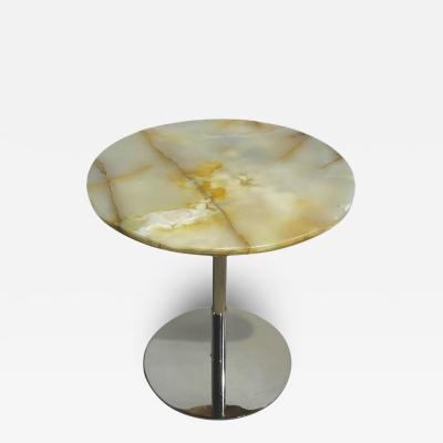 Onyx and Stainless Steel Side End Table 1970