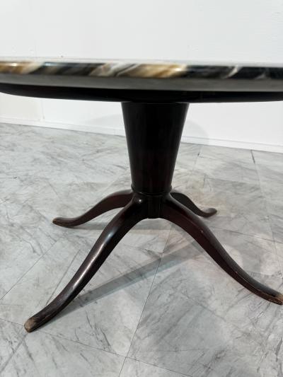 Onyx and Wood Pedestal Table 1970s